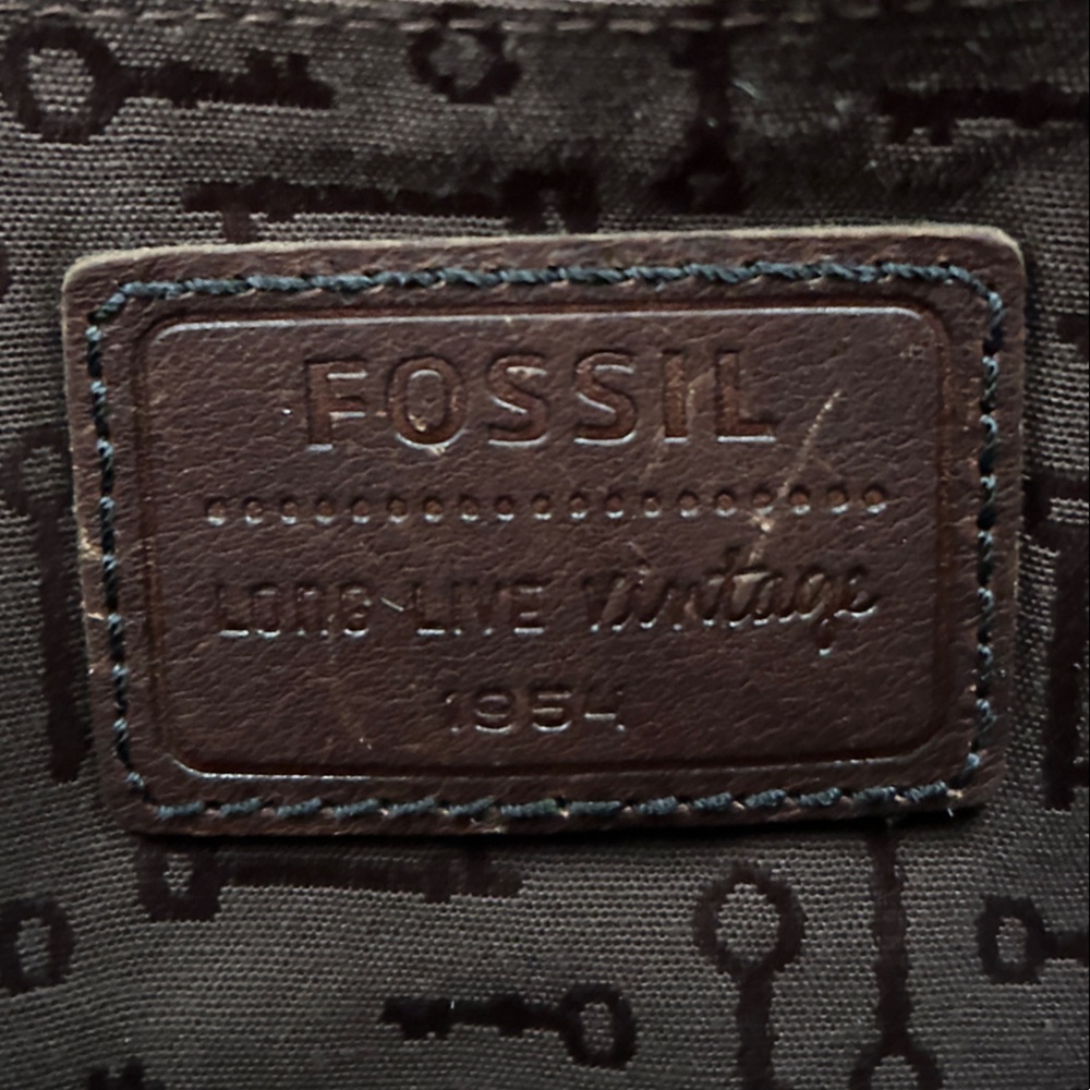 Fossil Dark Brown Leather Duffel Bag - Picture 8 of 9